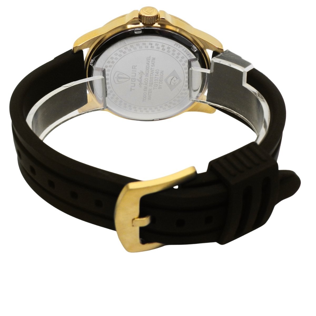 Relógio Masculino de Aço Tuguir Analógico Infinity 9169F Dourado e Preto (DCRE: 2024/14948-5) Dourado/Preto 6