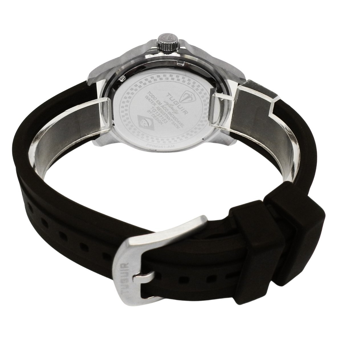 Relógio Masculino de Aço Tuguir Analógico Infinity 9169C Prata e Preto e Laranja (DCRE: 2024/14948-5) Prata/Preto 6