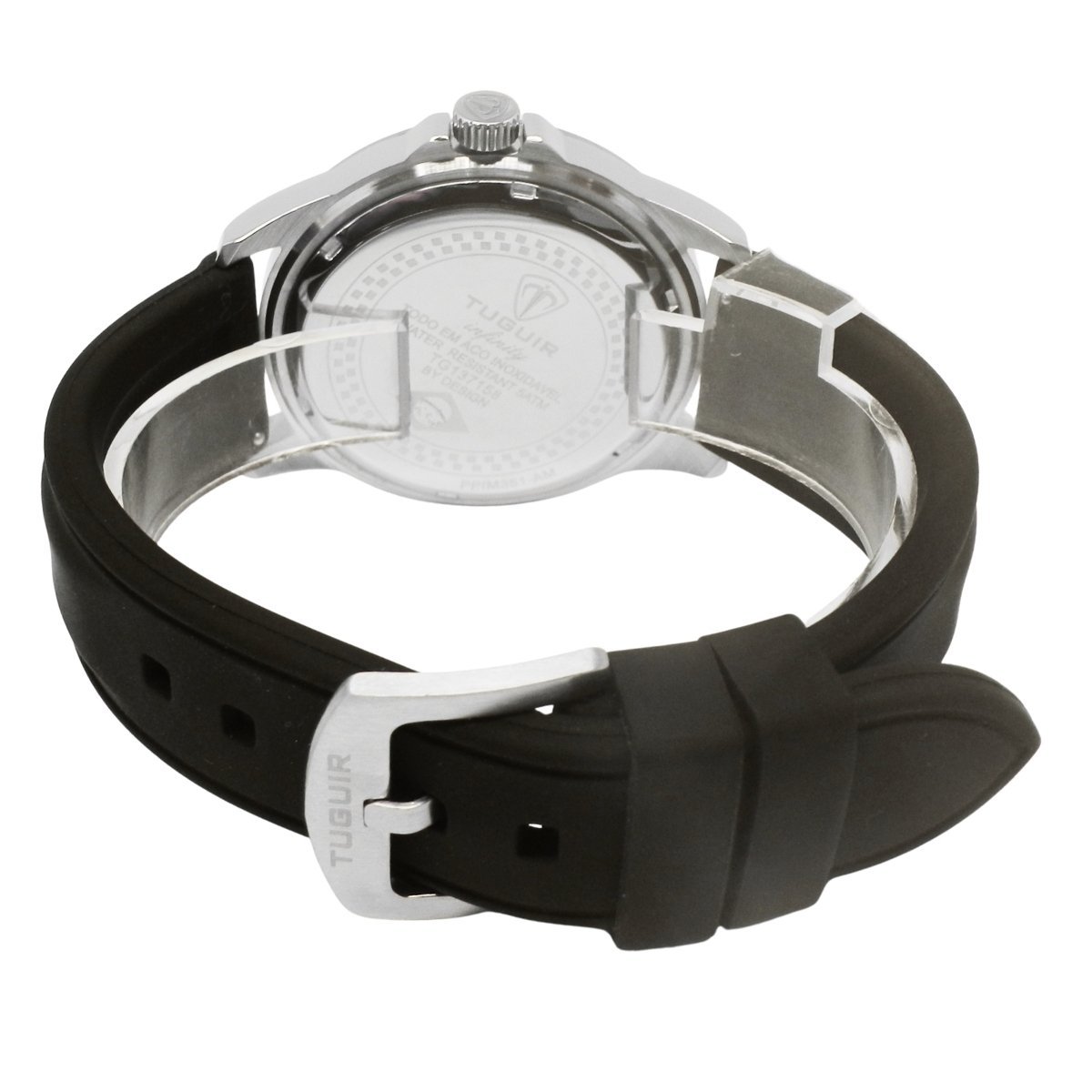 Relógio Masculino de Aço Tuguir Analógico Infinity 9169B Prata e Preto e Vermelho (DCRE: 2024/14948-5) Prata/Preto 6
