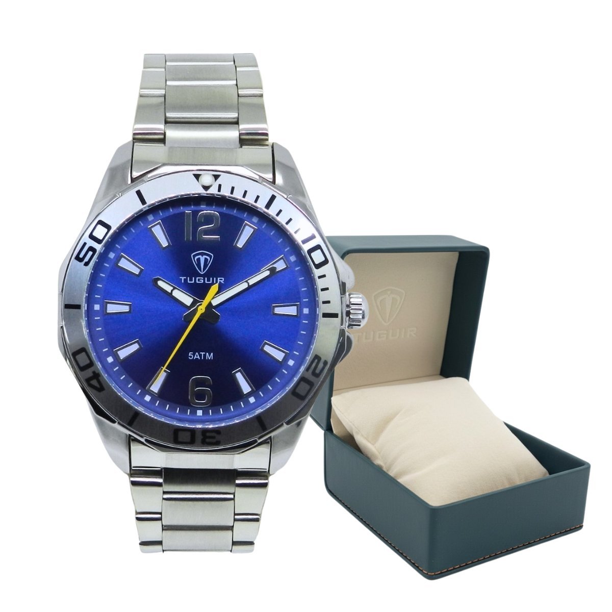 Relógio Masculino Tuguir Analógico TG173-1C Prata e Azul (DCRE: 2024/34302-8) Prata 3