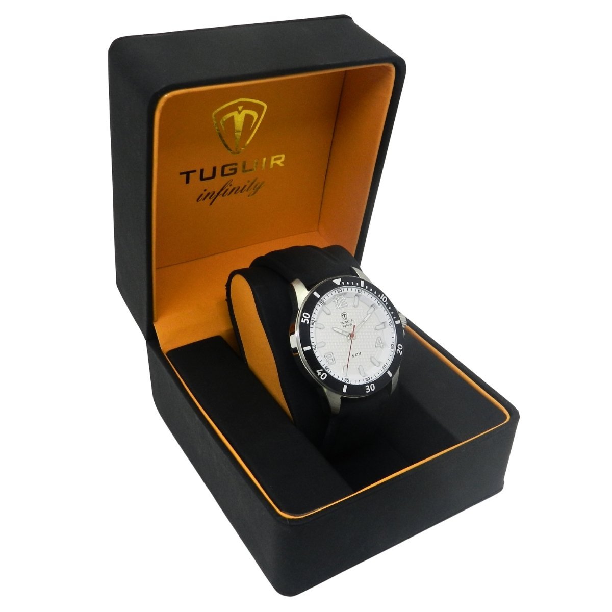 Relógio Masculino de Aço Tuguir Analógico Infinity 9169B Prata e Preto e Branco (DCRE: 2024/14948-5) Prata/Preto 3