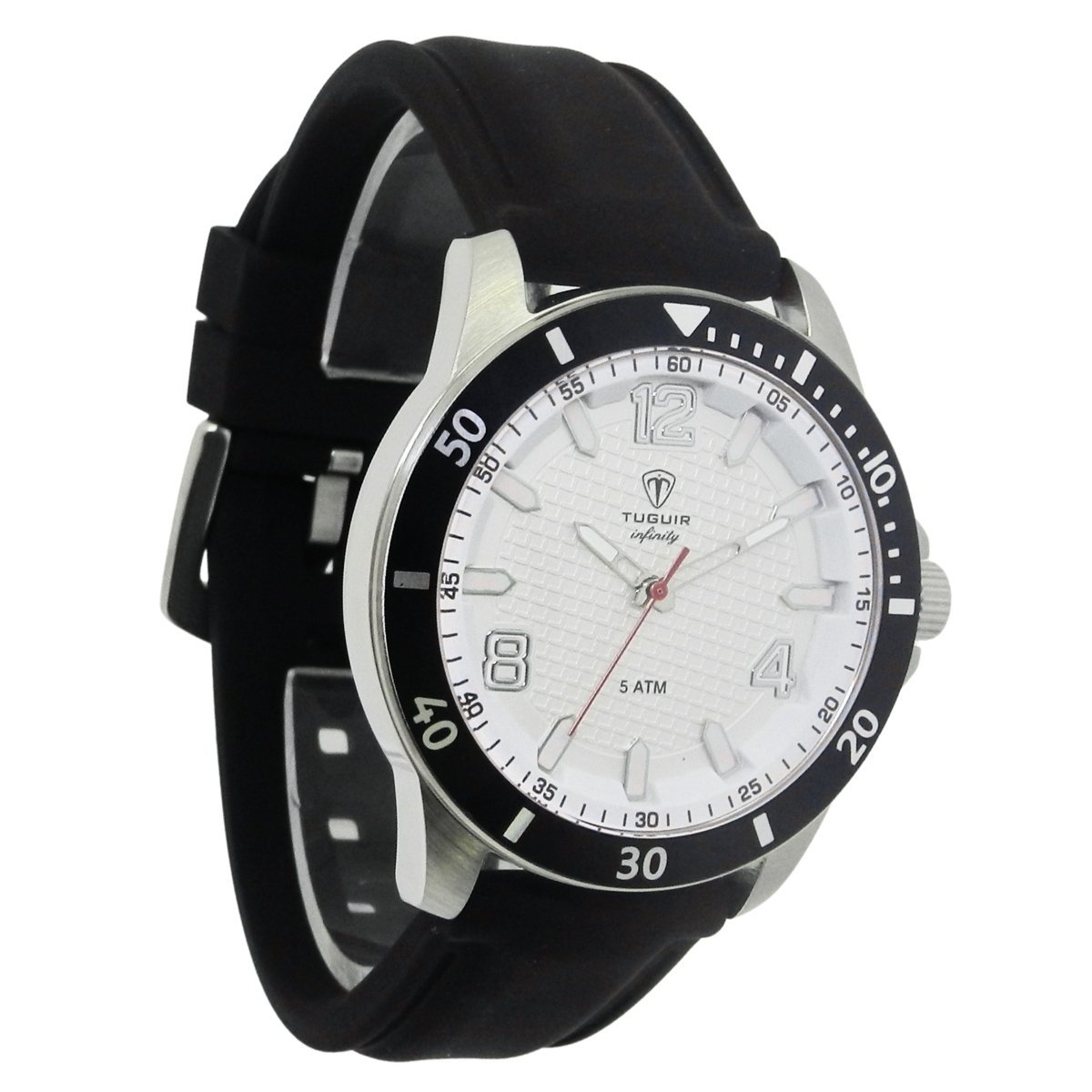 Relógio Masculino de Aço Tuguir Analógico Infinity 9169B Prata e Preto e Branco (DCRE: 2024/14948-5) Prata/Preto 4