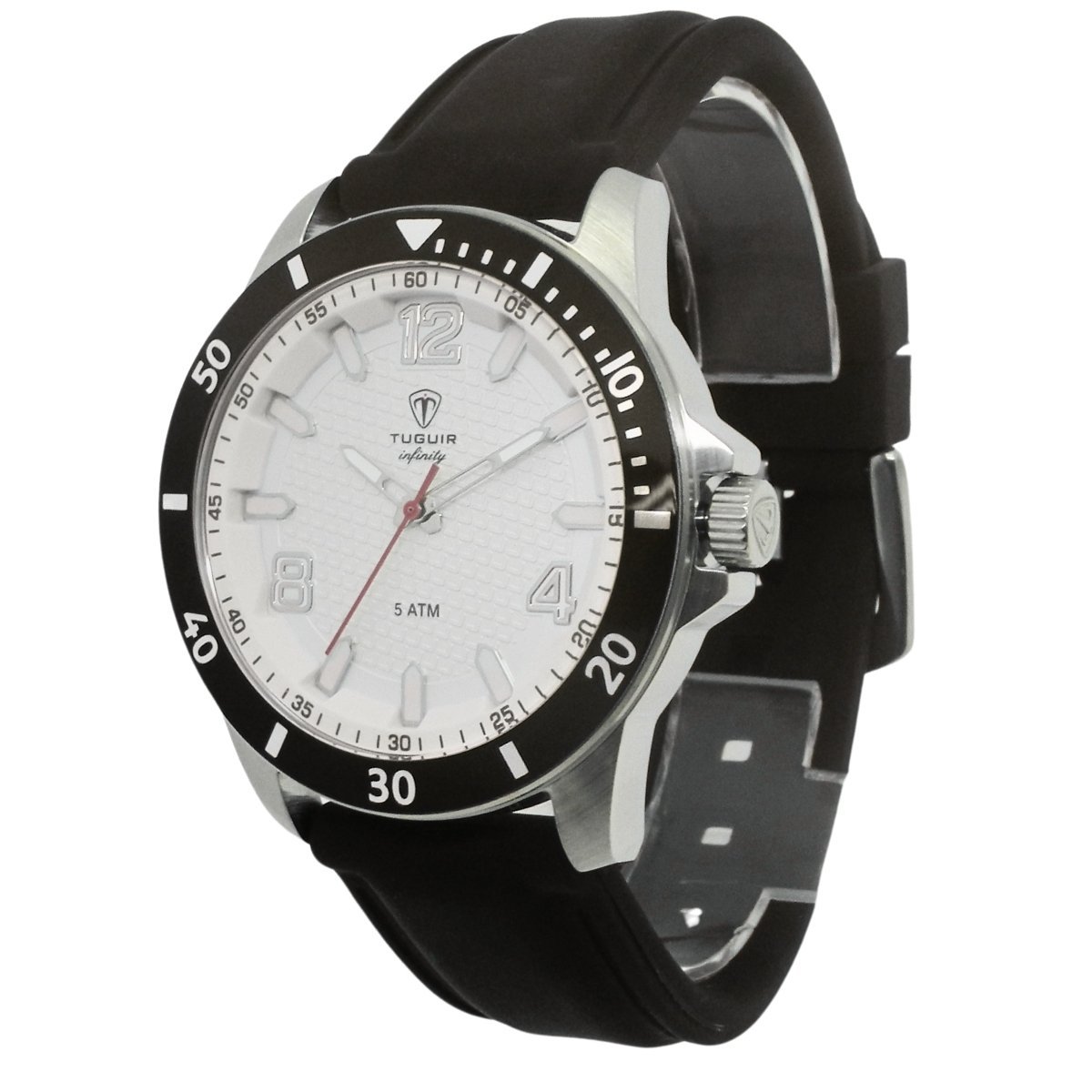Relógio Masculino de Aço Tuguir Analógico Infinity 9169B Prata e Preto e Branco (DCRE: 2024/14948-5) Prata/Preto 5