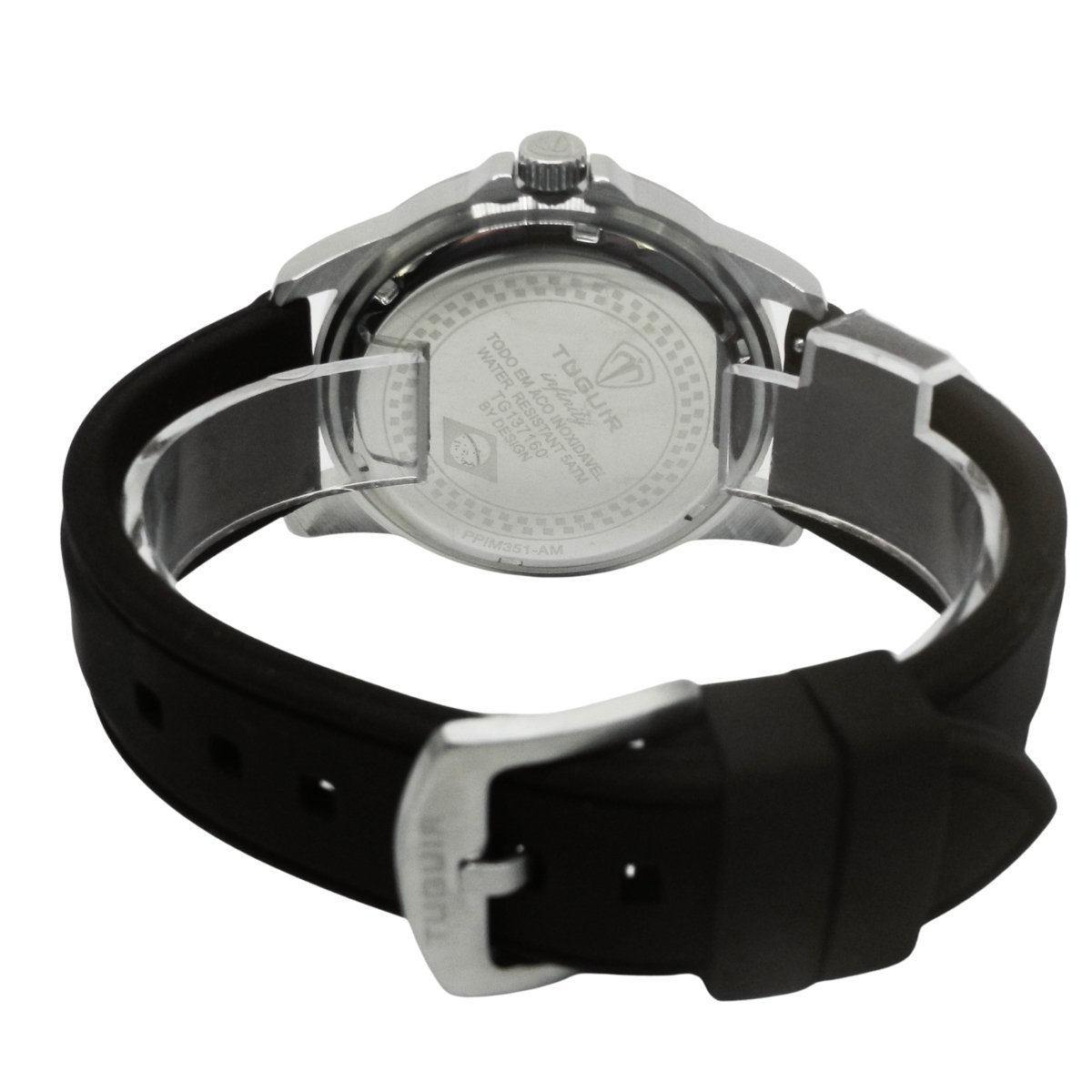 Relógio Masculino de Aço Tuguir Analógico Infinity 9169B Prata e Preto e Branco (DCRE: 2024/14948-5) Prata/Preto 6
