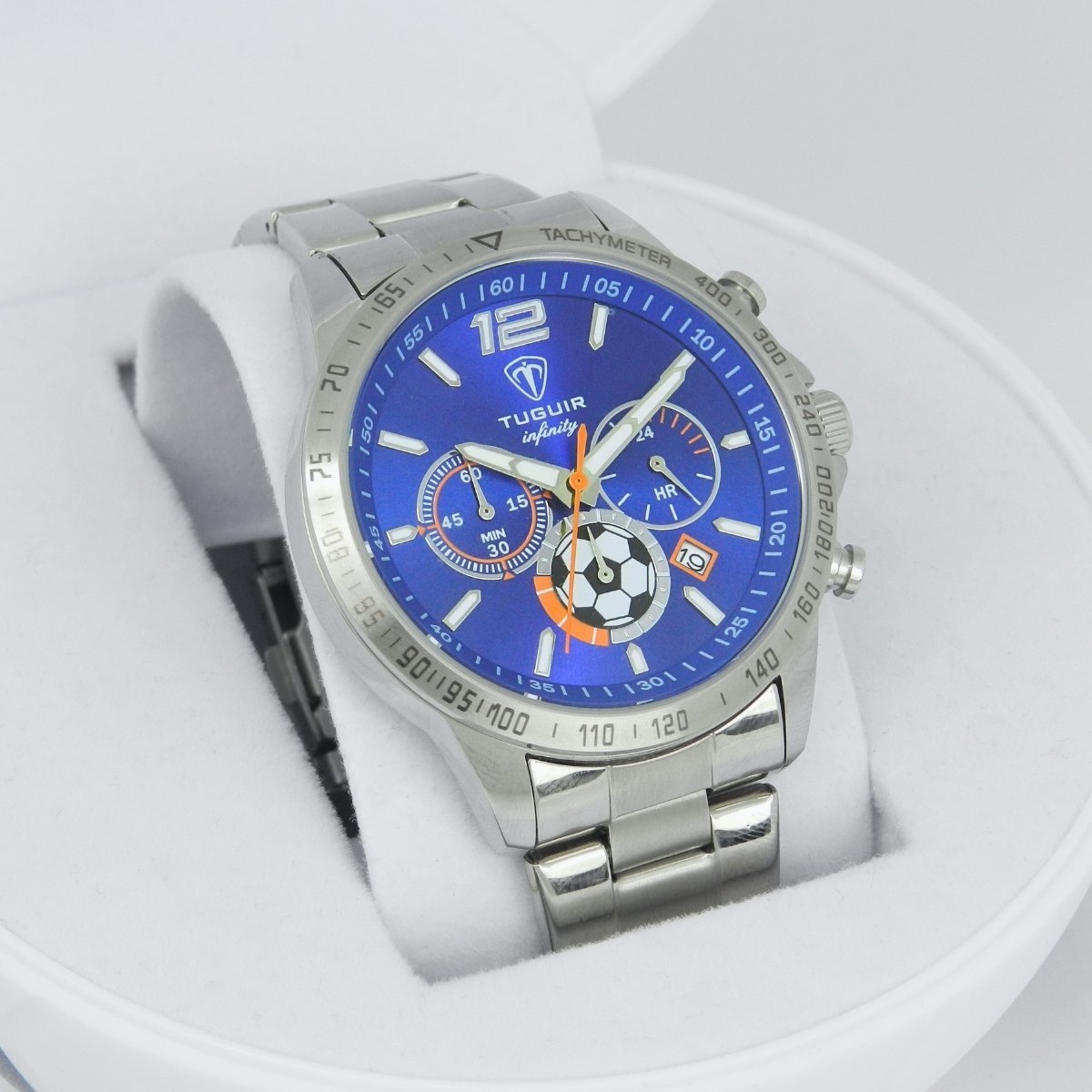 Relógio Masculino de Aço Tuguir Analógico Infinity TGI37243 Prata e Azul (DCRE: 2026/08227-2) Prata 3