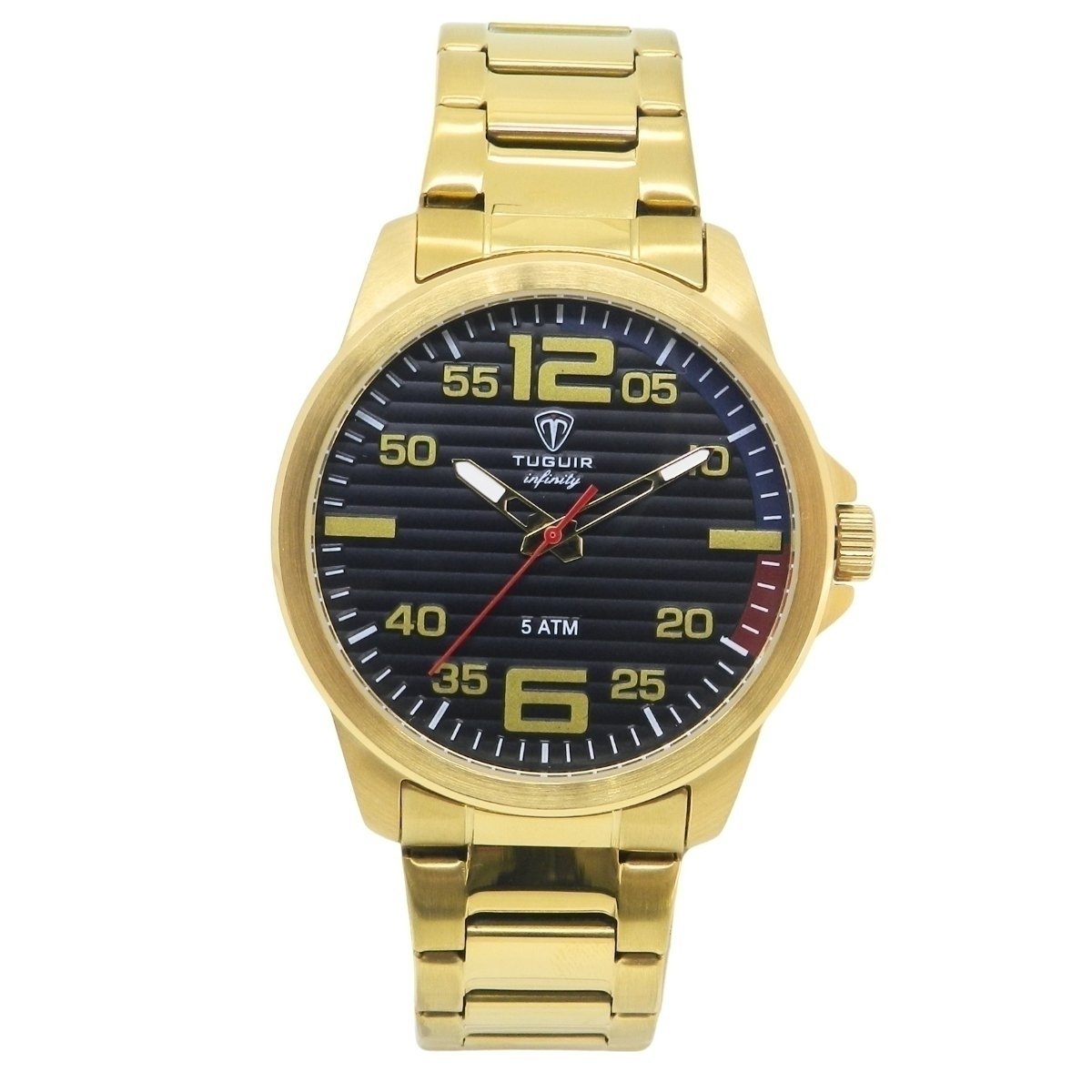 Relógio Masculino de Aço Tuguir Analógico Infinity 9169A Dourado e Preto (DCRE: 2024/14948-5)