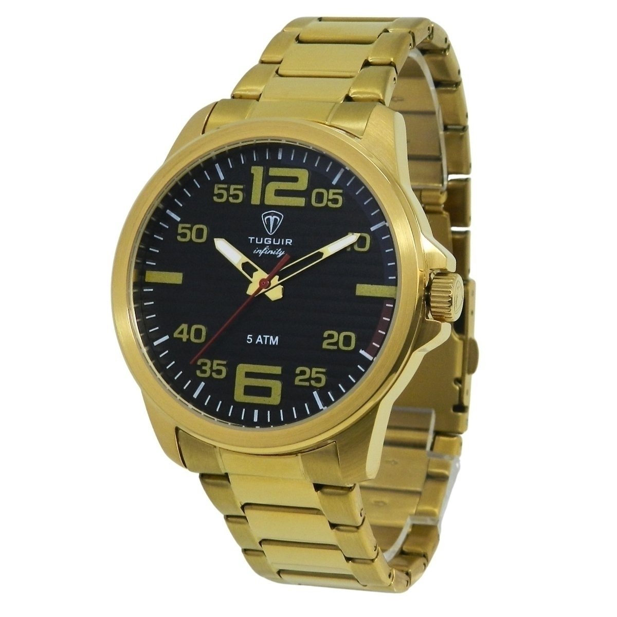 Relógio Masculino de Aço Tuguir Analógico Infinity 9169A Dourado e Preto (DCRE: 2024/14948-5) Dourado 5