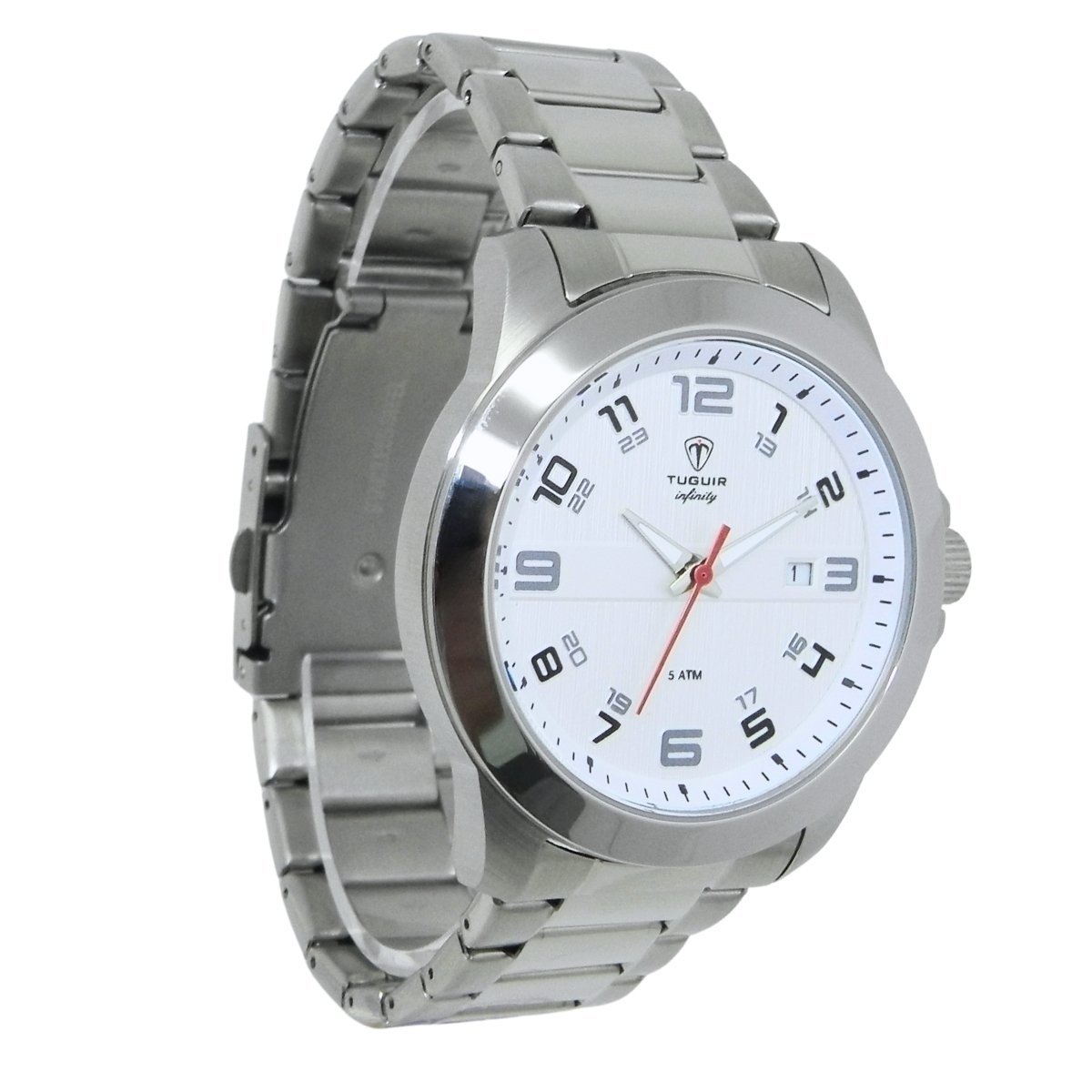 Relógio Masculino de Aço Tuguir Analógico Infinity 9169D Prata e Branco (DCRE: 2024/14948-5) Prata 4