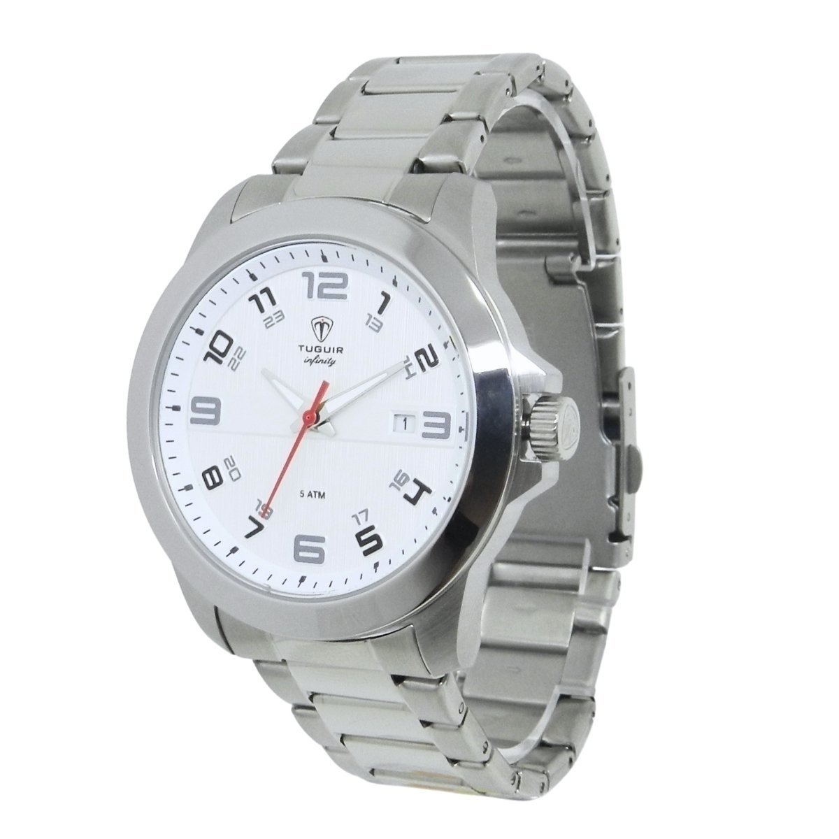 Relógio Masculino de Aço Tuguir Analógico Infinity 9169D Prata e Branco (DCRE: 2024/14948-5) Prata 5