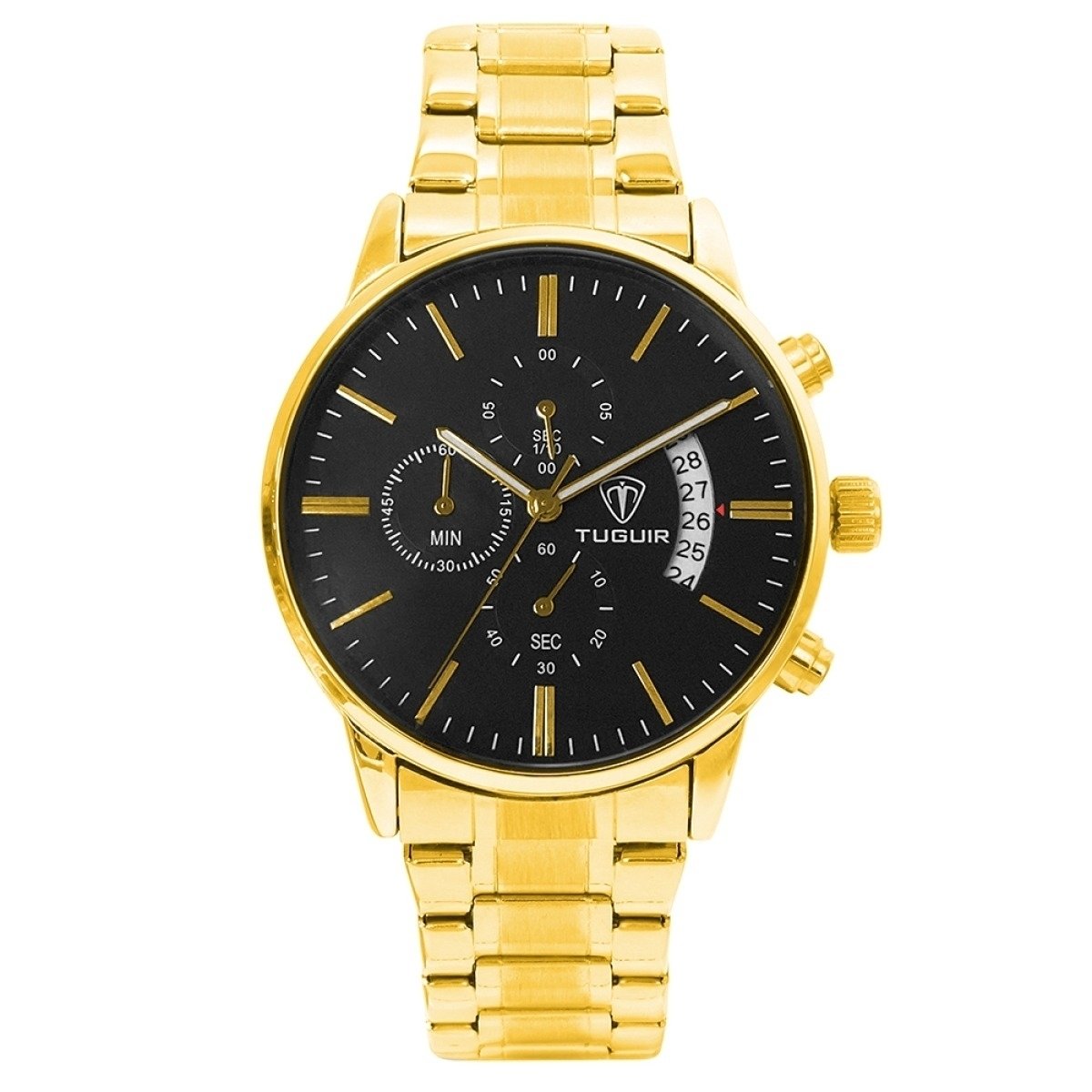 Relógio Cronógrafo Masculino Tuguir Analógico TG3150 Dourado e Preto (DCRE: 2023/28104-5) Dourado 8