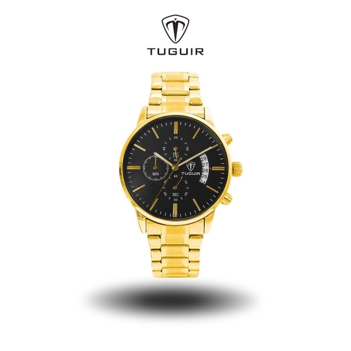 Relógio Cronógrafo Masculino Tuguir Analógico TG3150 Dourado e Preto (DCRE: 2023/28104-5) Dourado 9