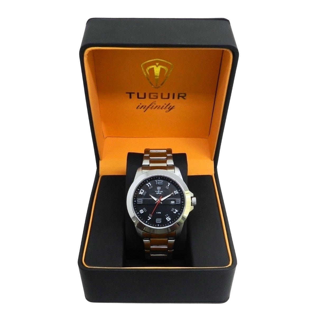 Relógio Masculino de Aço Tuguir Analógico Infinity 9169D Prata e Preto (DCRE: 2024/14948-5) Prata 2