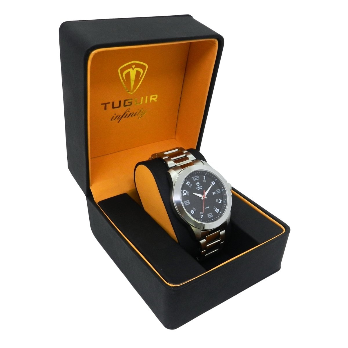 Relógio Masculino de Aço Tuguir Analógico Infinity 9169D Prata e Preto (DCRE: 2024/14948-5) Prata 3
