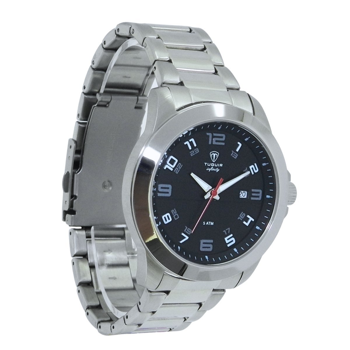 Relógio Masculino de Aço Tuguir Analógico Infinity 9169D Prata e Preto (DCRE: 2024/14948-5) Prata 4