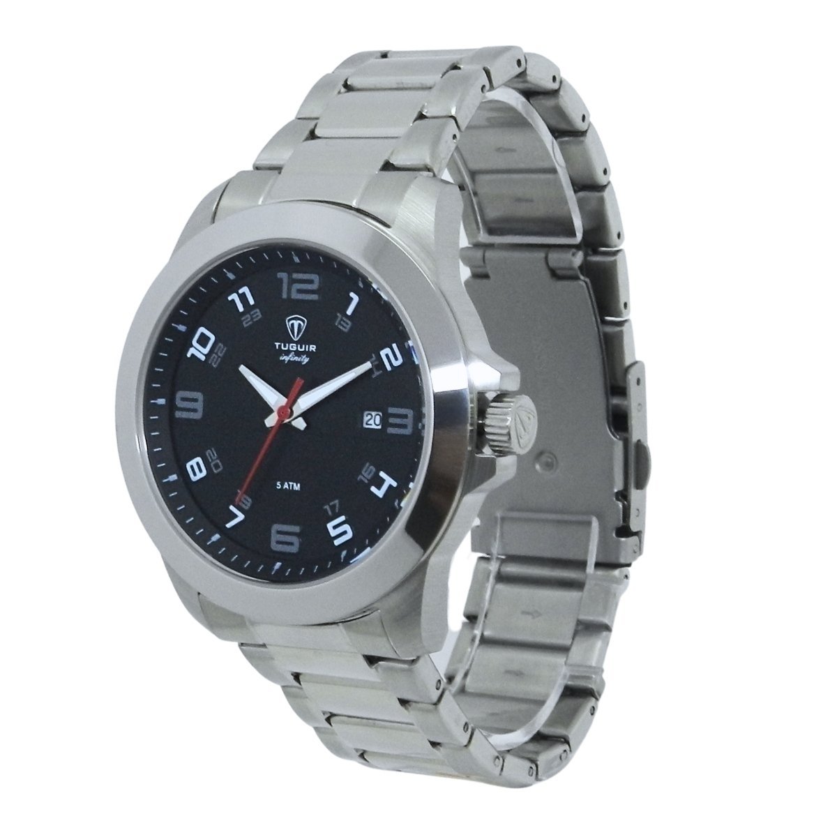 Relógio Masculino de Aço Tuguir Analógico Infinity 9169D Prata e Preto (DCRE: 2024/14948-5) Prata 5