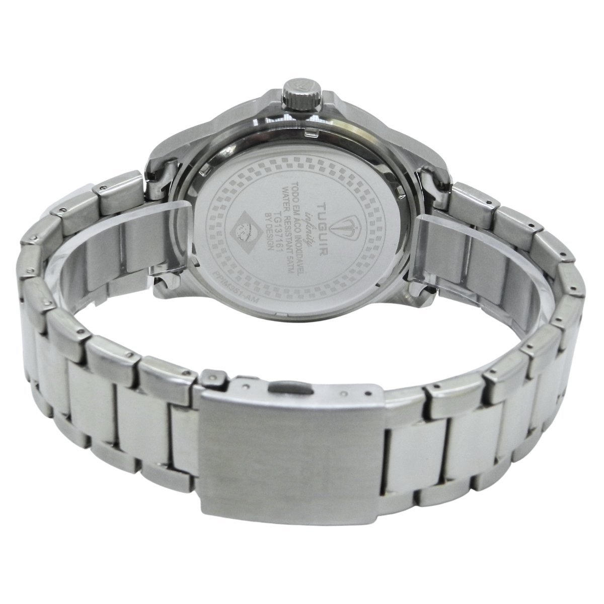 Relógio Masculino de Aço Tuguir Analógico Infinity 9169D Prata e Preto (DCRE: 2024/14948-5) Prata 6