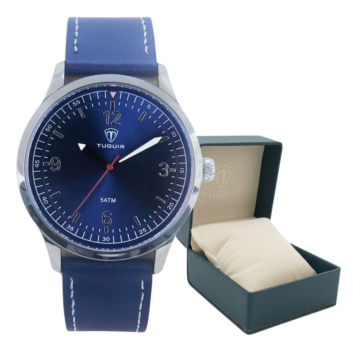 Relógio Masculino Tuguir Analógico TG221 Azul e Prata (DCRE: 2023/04993-2) Prata/Azul 2