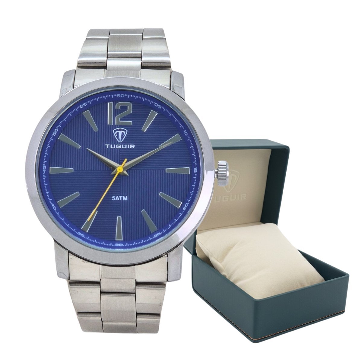 Relógio Masculino Tuguir Analógico TG118 Prata e Azul (DCRE: 2023/04993-2) Prata/Azul 2