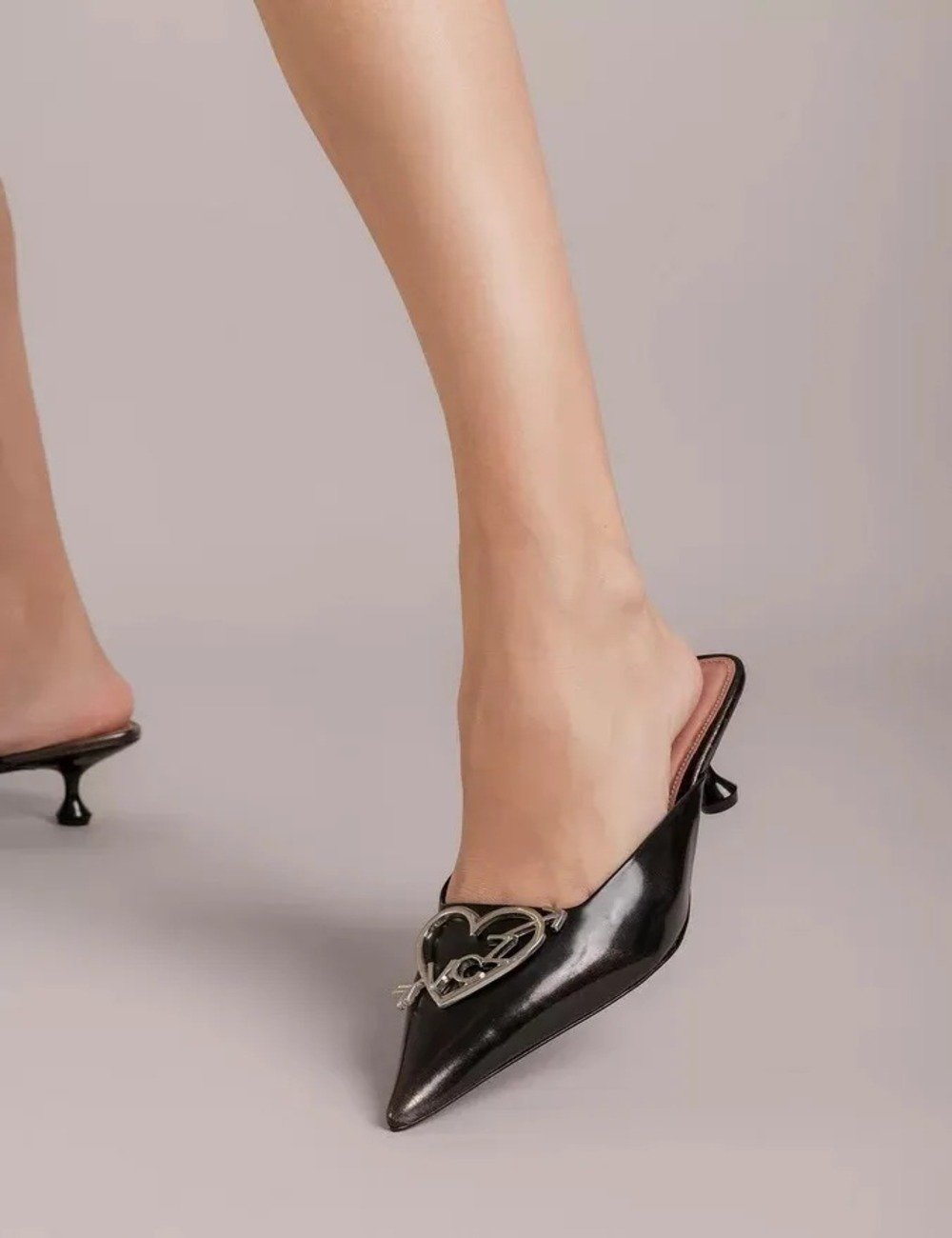 Scarpin Vicenza Metalizado Preto Preto 4