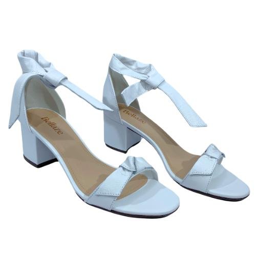 Sandália Bellaze Salto Bloco Branca Branco 2