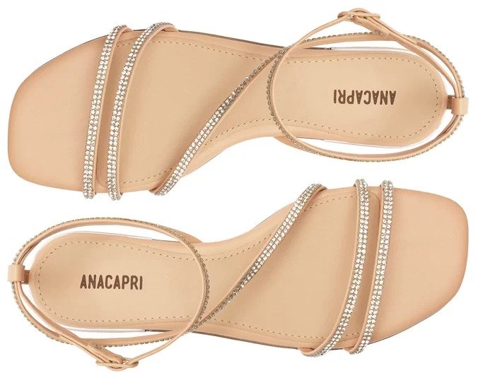 Sandália Anacapri Tiras Finas Glam Bege Bege 2