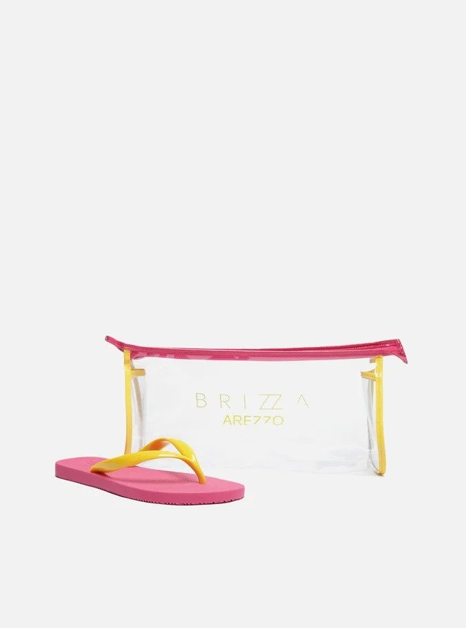 Kit Chinelo Brizza Arezzo Rosa Amarelo 2