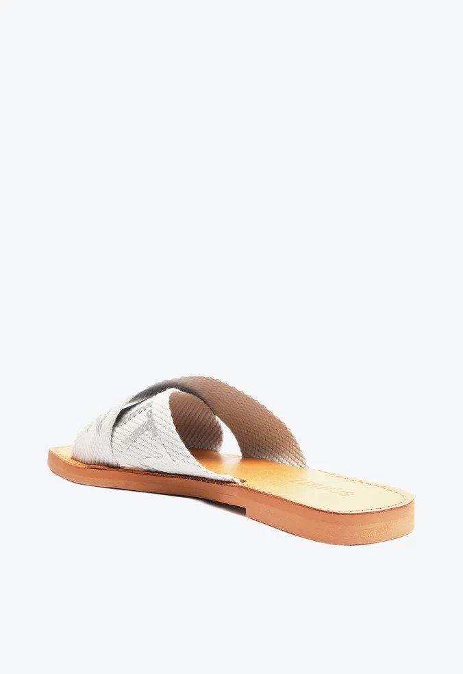 Rasteira Schutz de X Cinza Branco 3