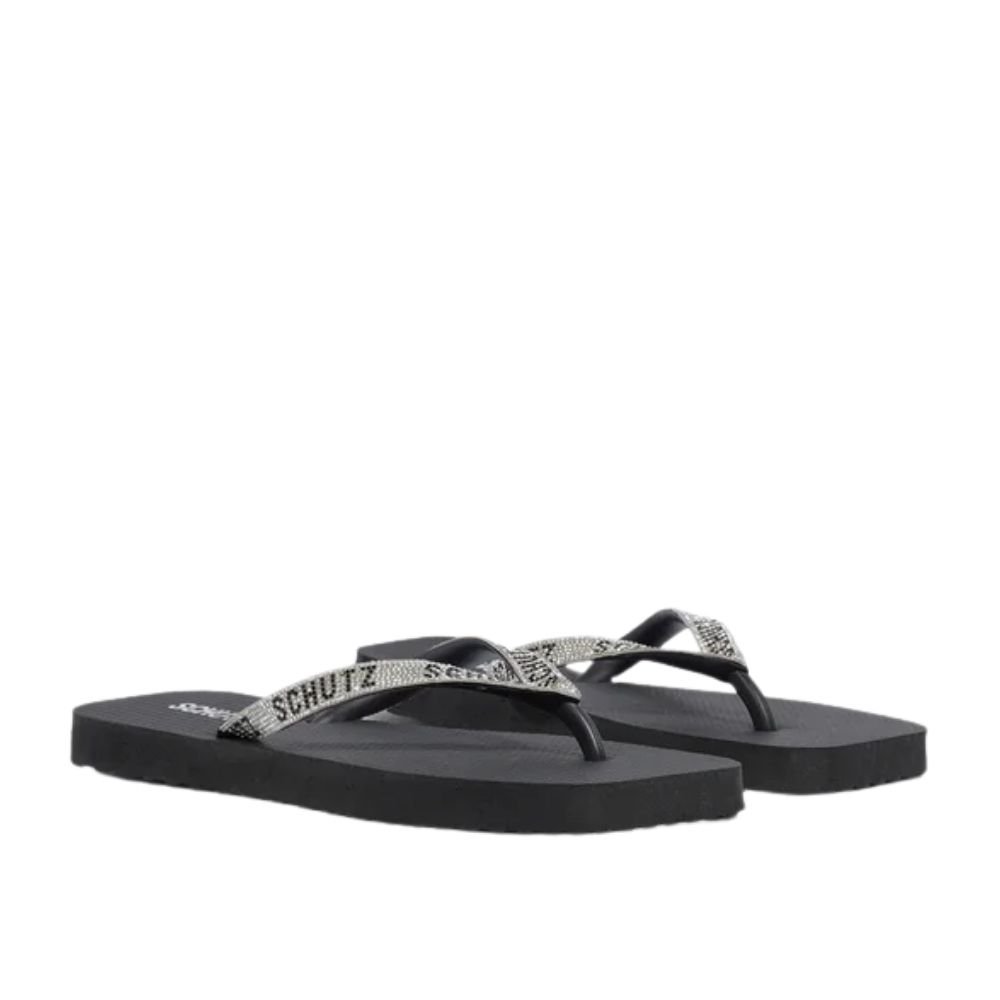 Chinelo Schutz Com Brilho Preto Preto 2