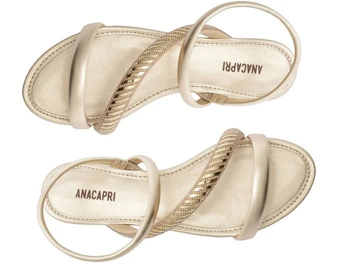 Sandália Rasteira Anacapri Dourada Dourado 3