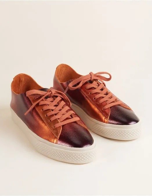 Tênis Via Mia Couro Degradê  Laranja Metal Laranja 2