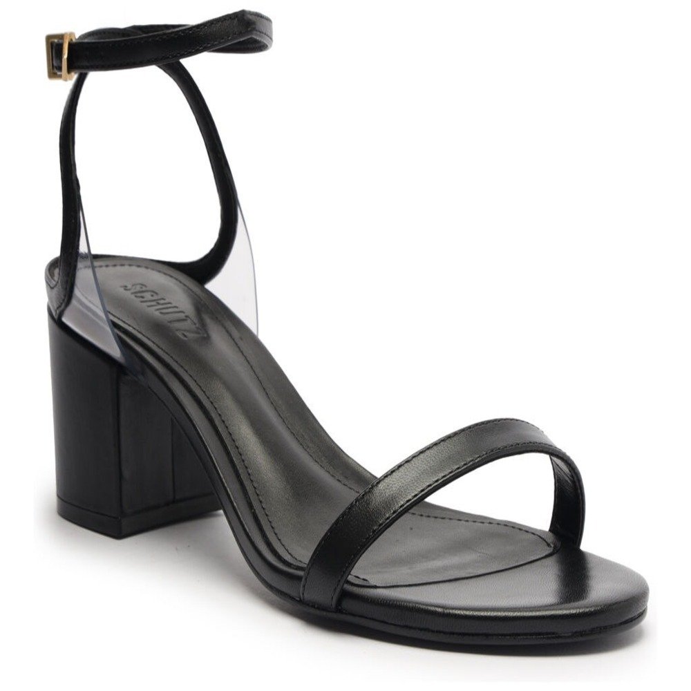 Sandália Schutz Salto Bloco Preta