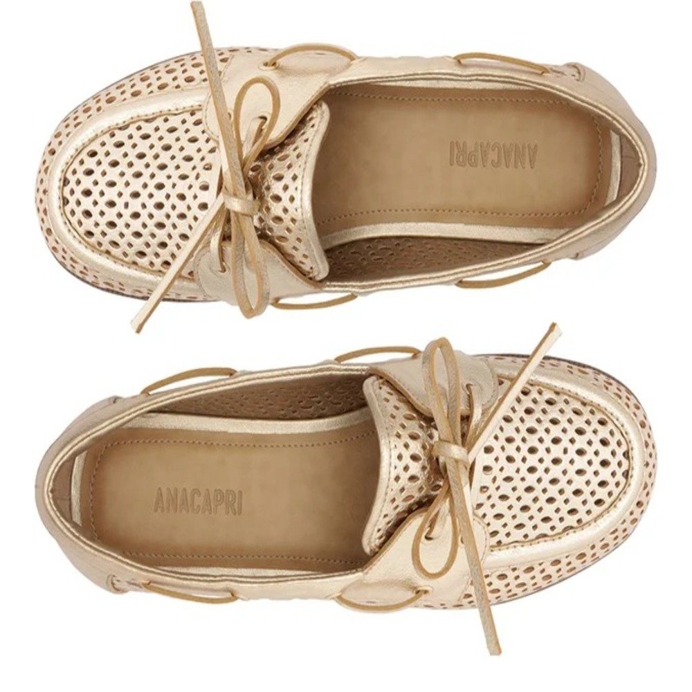 Mocassim Anacapri Laço Ana Dourado Dourado 2