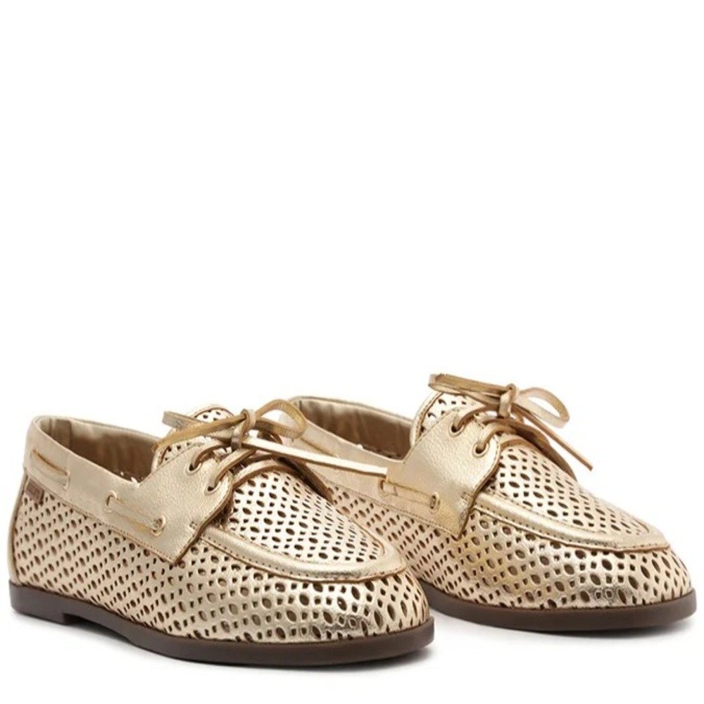 Mocassim Anacapri Laço Ana Dourado Dourado 3