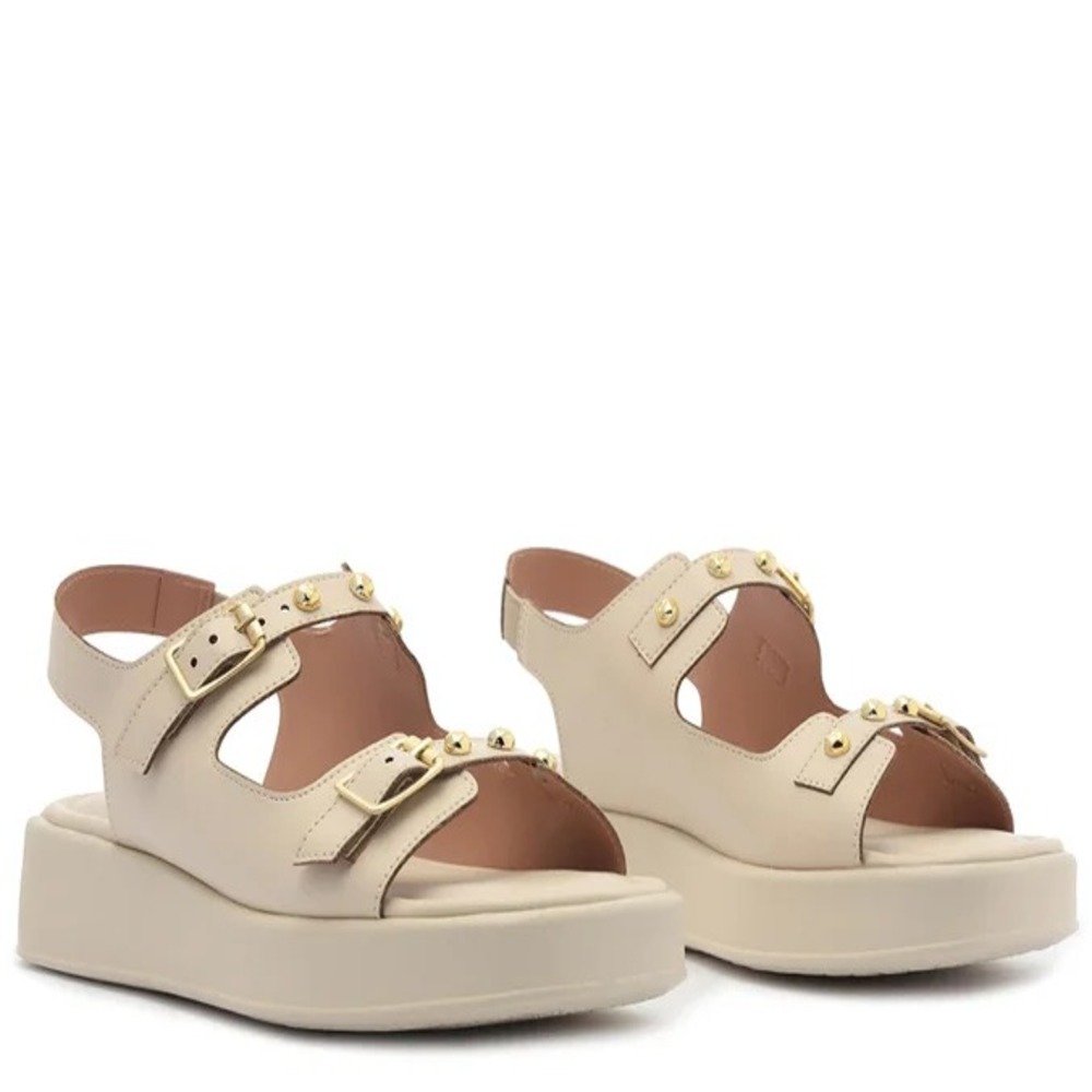 Papete Anacapri Plataforma Fivela Off White Bege 3