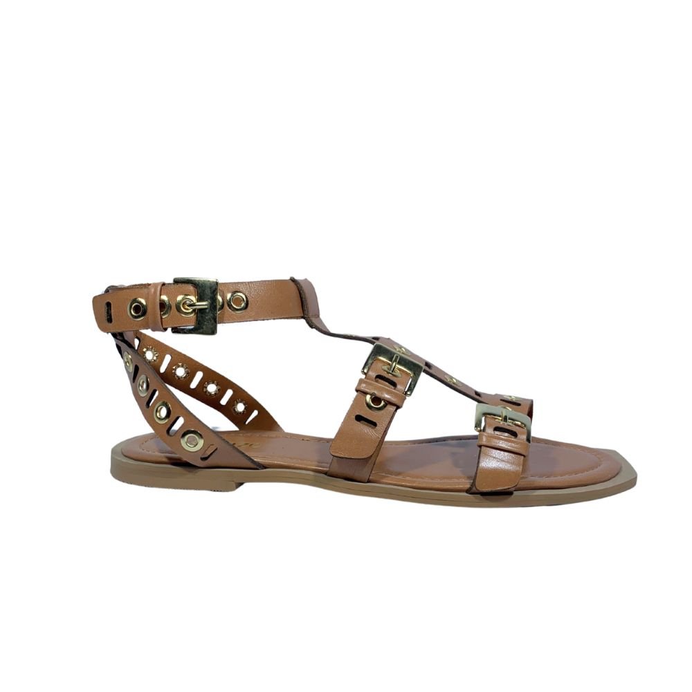 Sandália Rasteira Bellaze Marrom