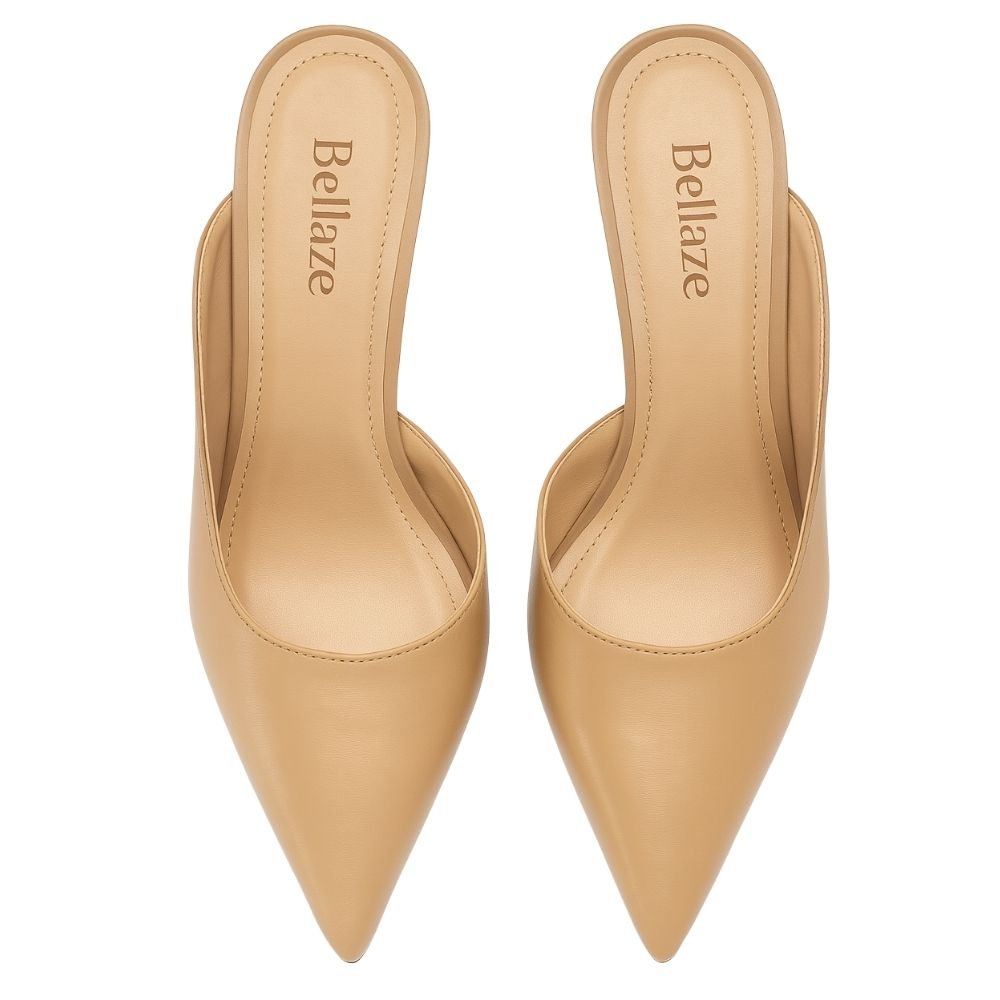 Mule Salto Médio Bellaze Bege Bege 2