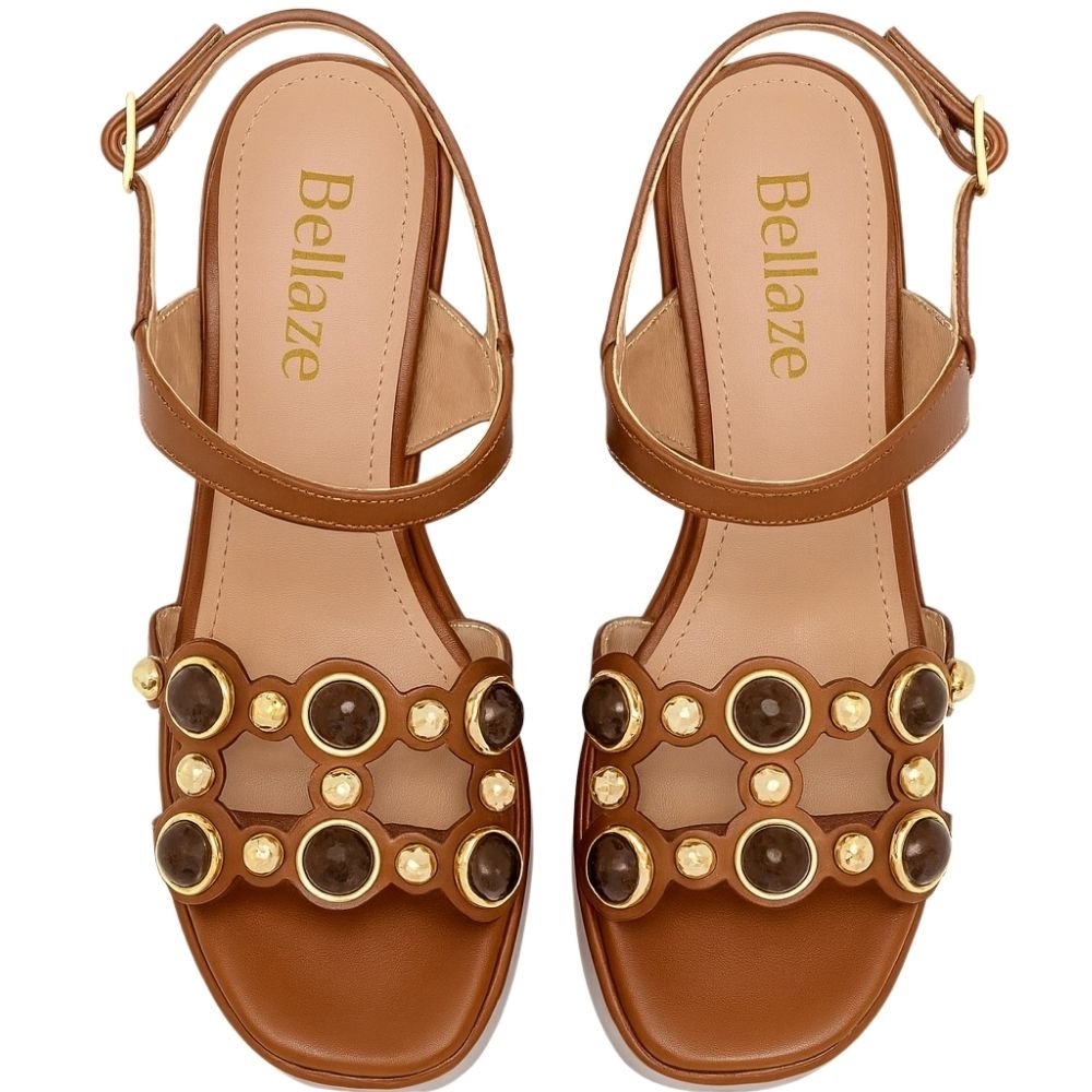 Sandália Bellaze Com Detalhes Marrom Marrom 3