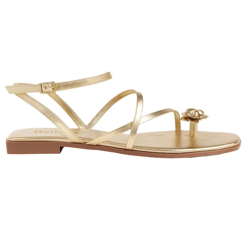 Sandália Rasteira Bellaze Dourada