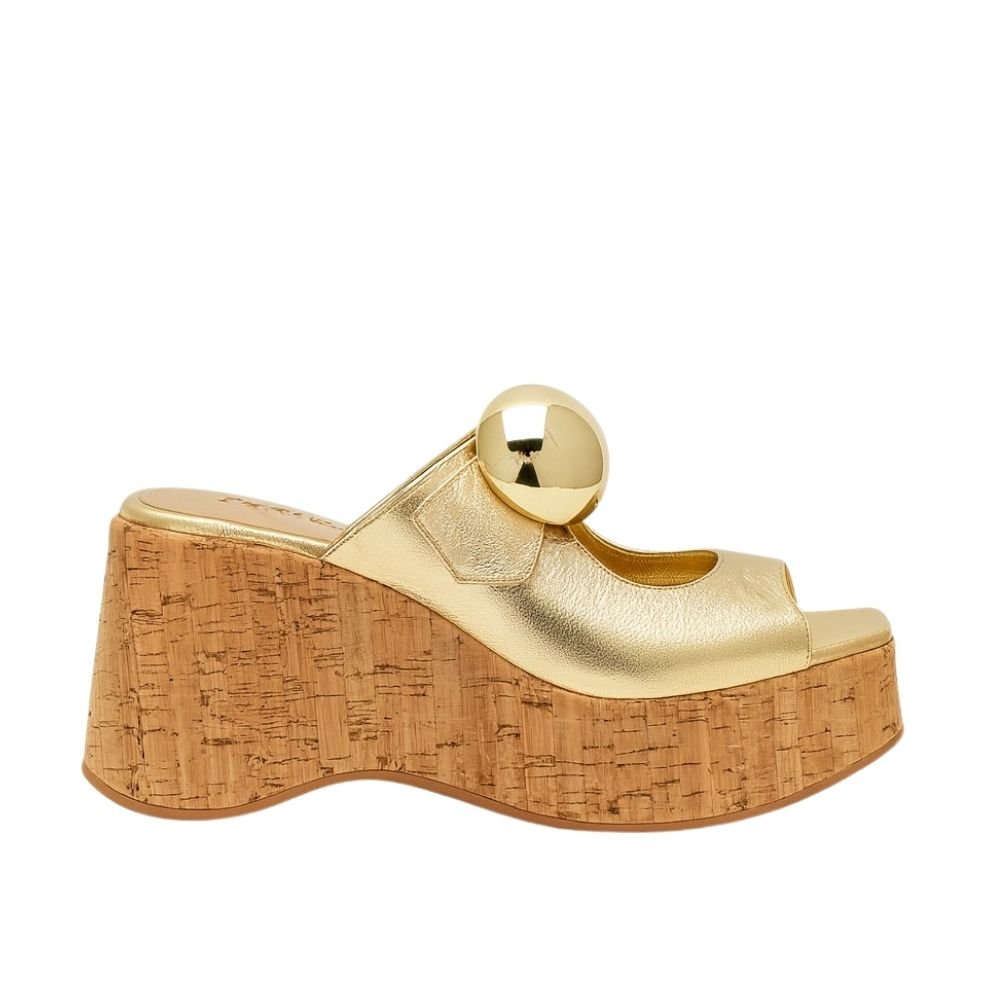 Tamanco Bellaze Plataforma Dourado