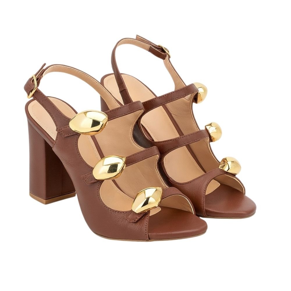 Sandália Bellaze Salto Alto Marrom Marrom 2