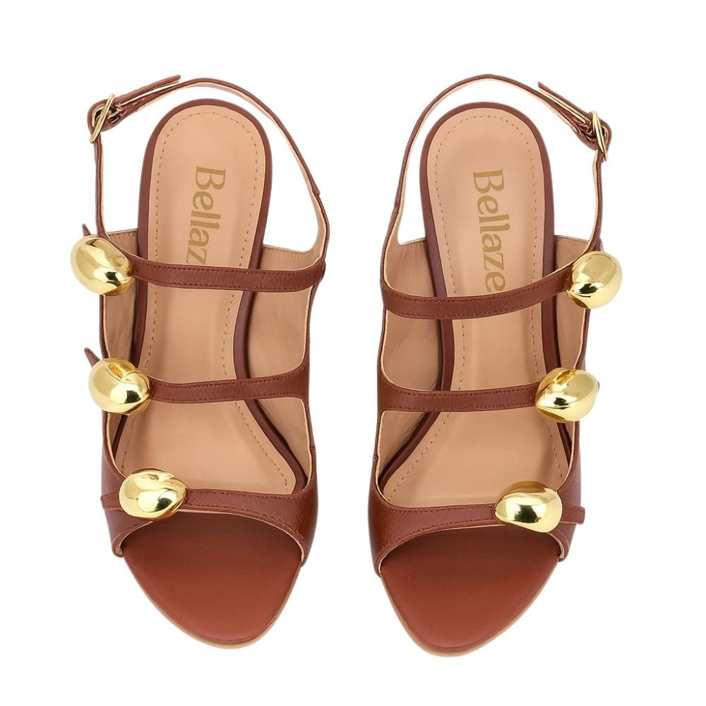 Sandália Bellaze Salto Alto Marrom Marrom 3