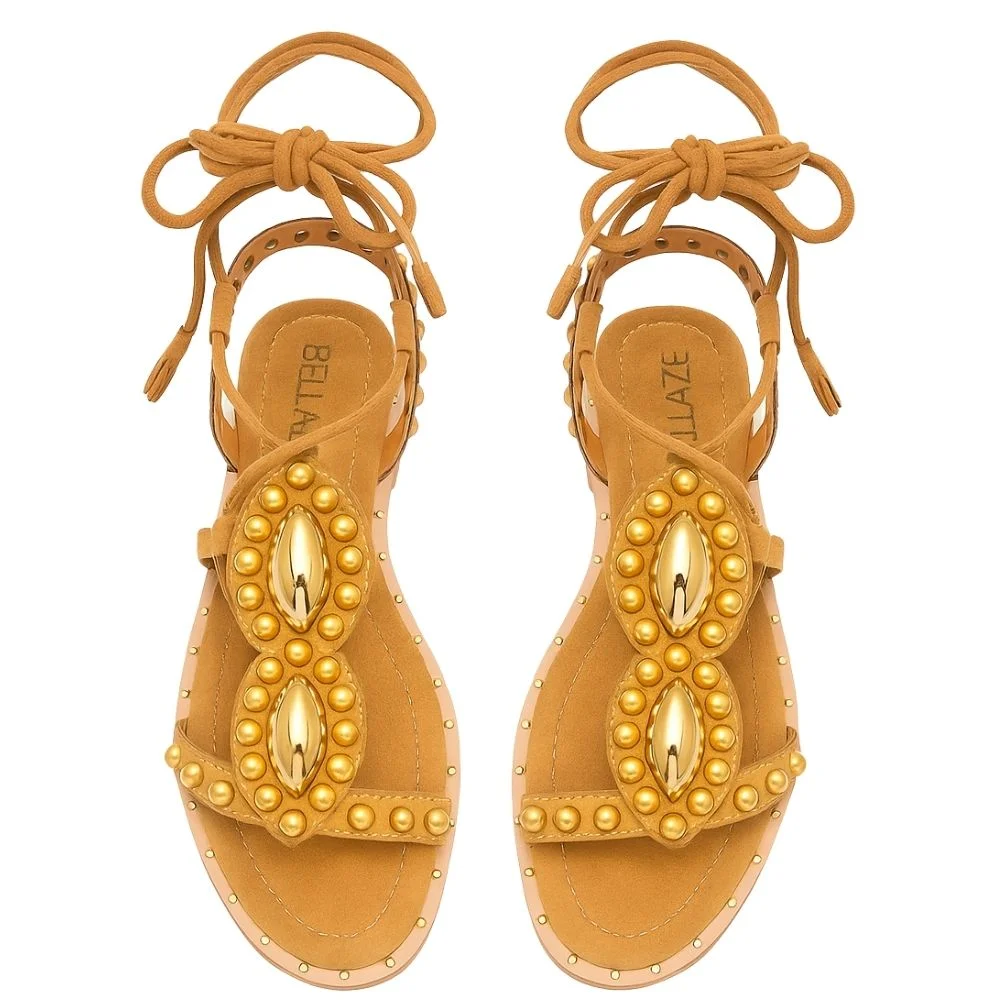 Sandália Rasteira Bellaze Marrom Marrom 2