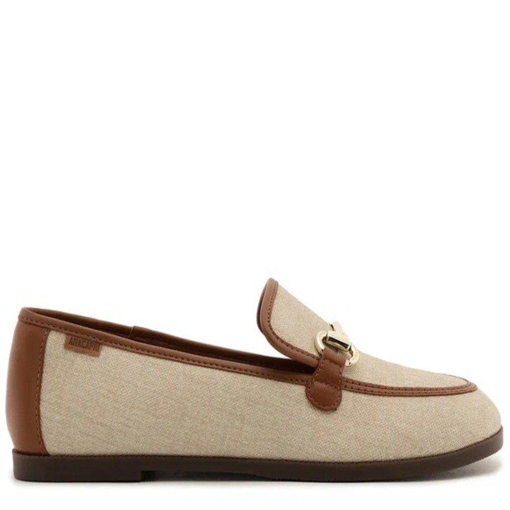Mocassim Anacapri Bridão Bicolor Bege