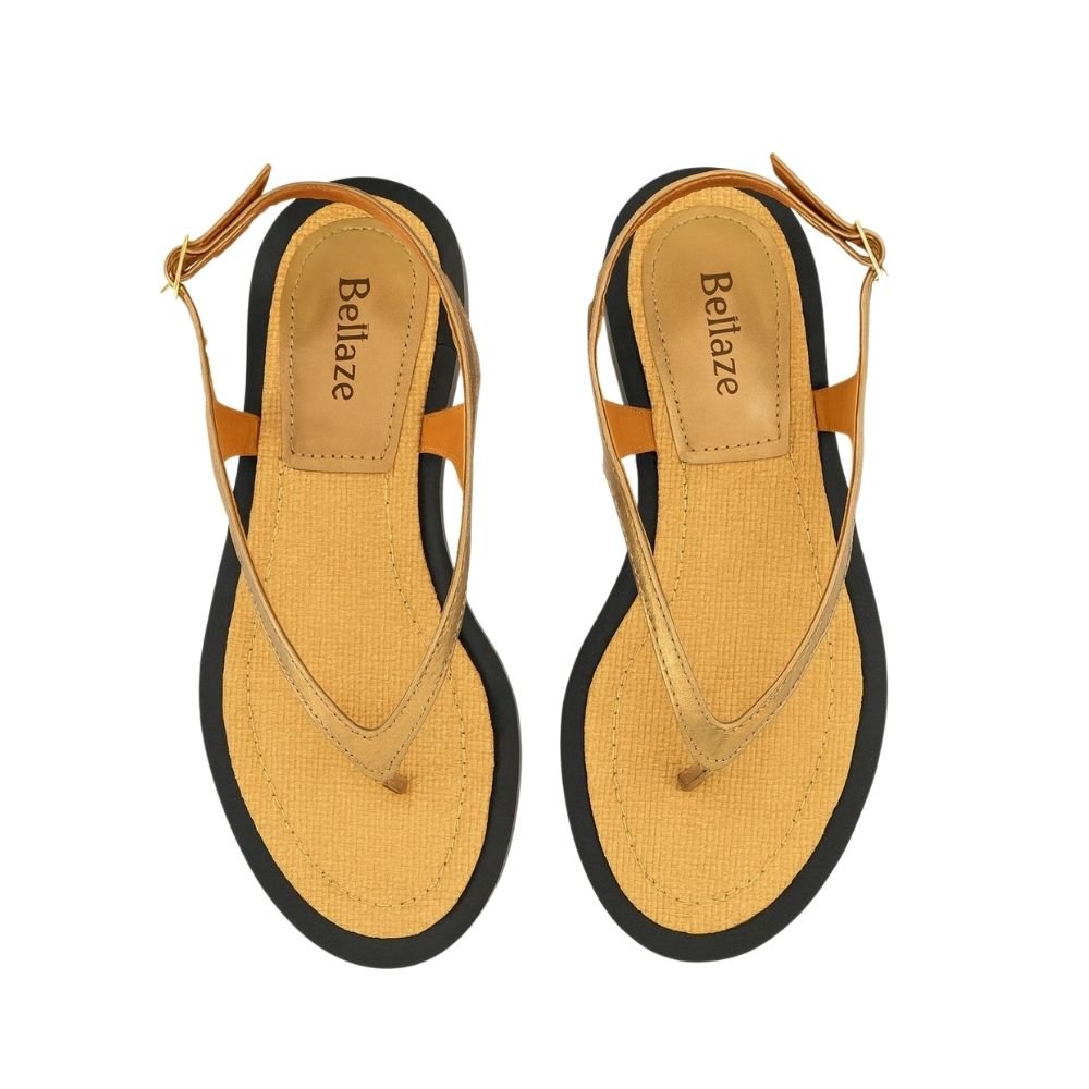 Sandália Rasteira Bellaze Dourado Dourado 2