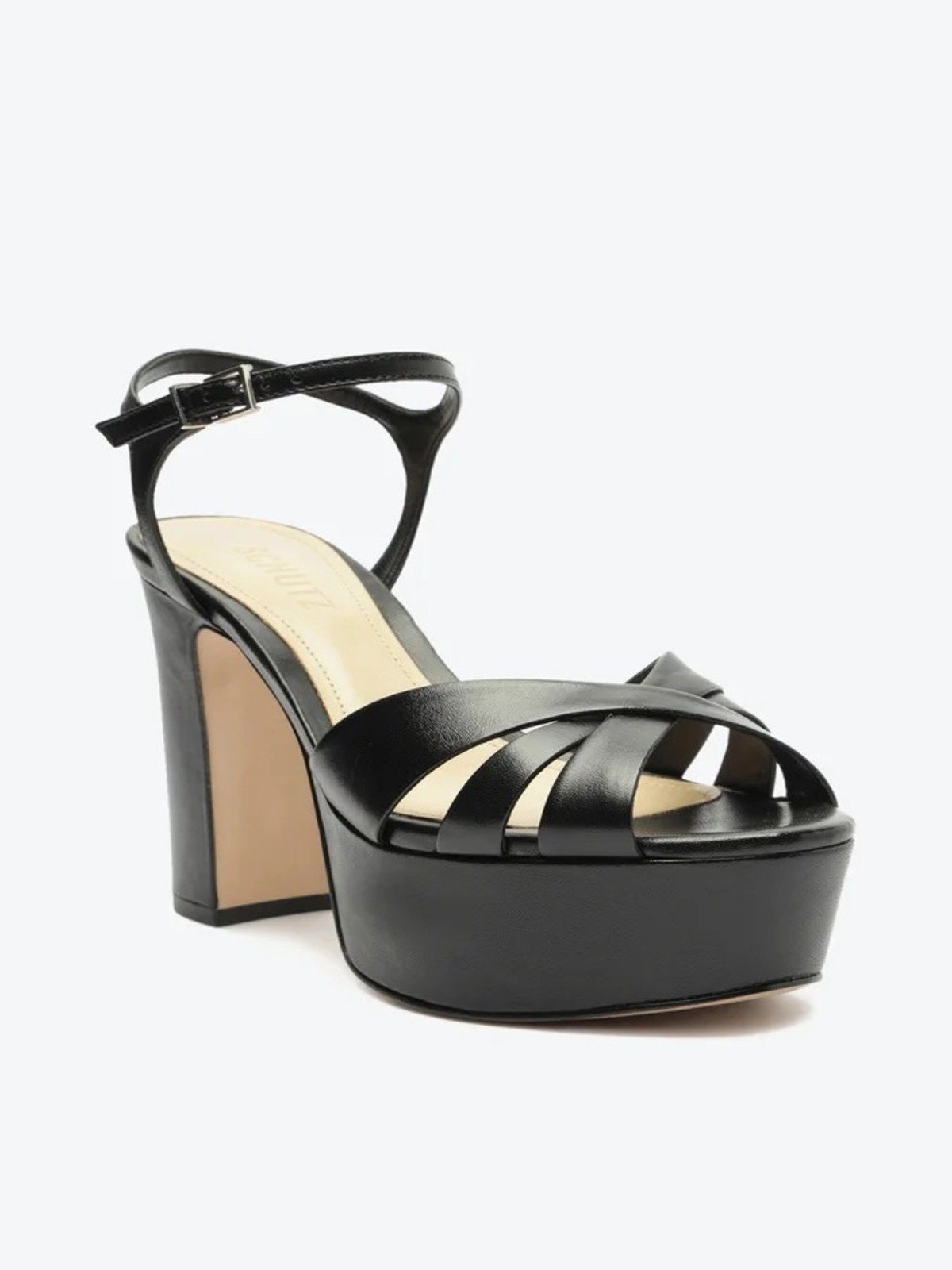 Sandália Schutz Plataforma Keefa Preto Preto 3