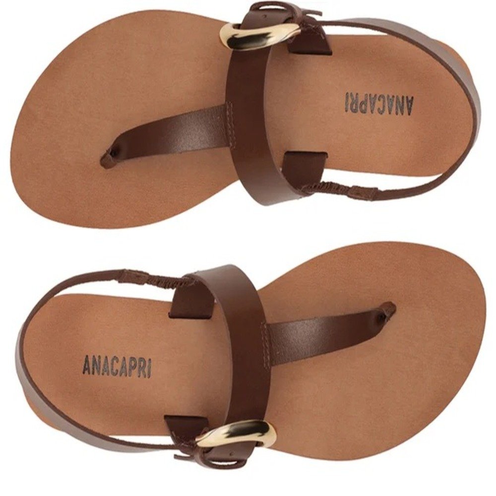 Sandália Rasteira Anacapri Slim Marrom Marrom 2