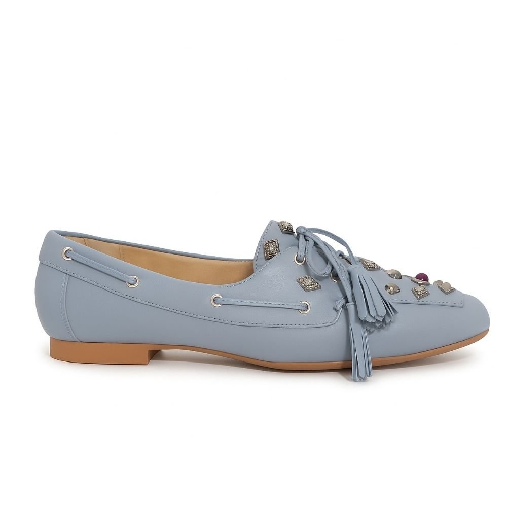 Mocassim Bellaze Com Detalhes  Azul