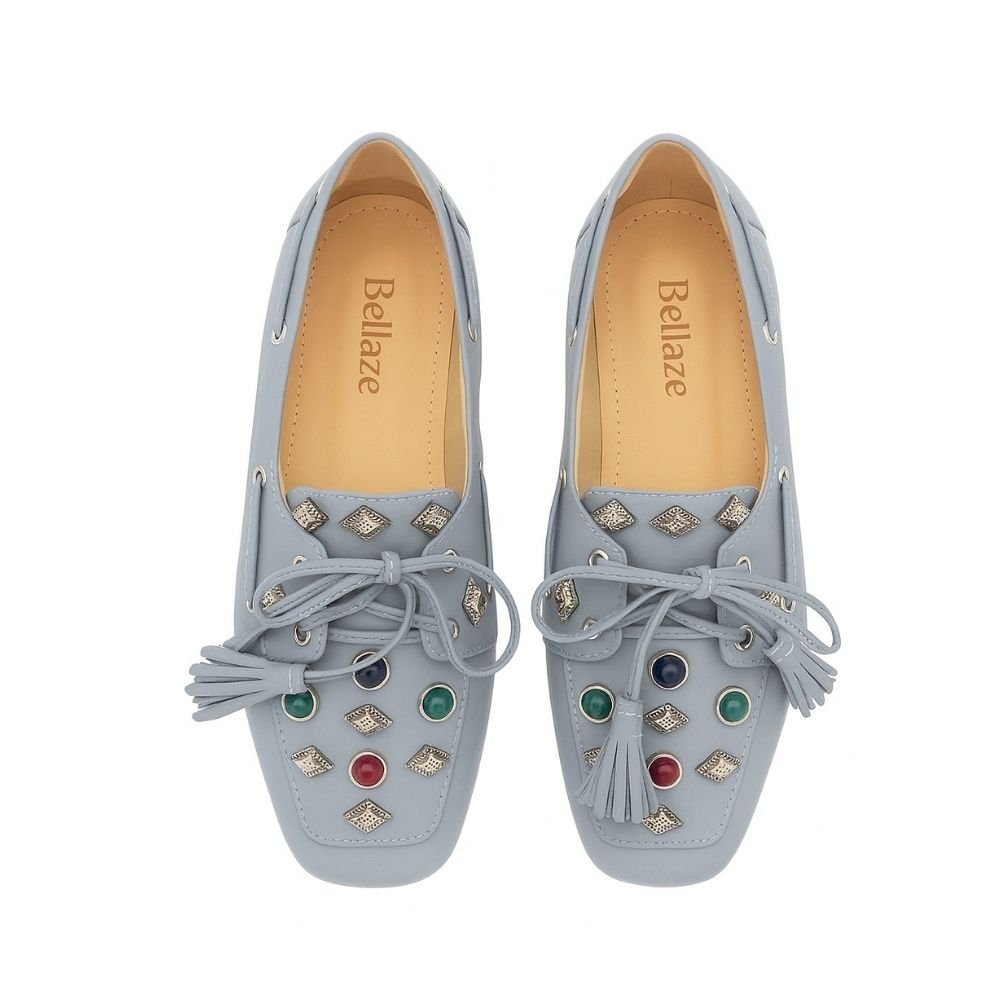 Mocassim Bellaze Com Detalhes  Azul Azul 3