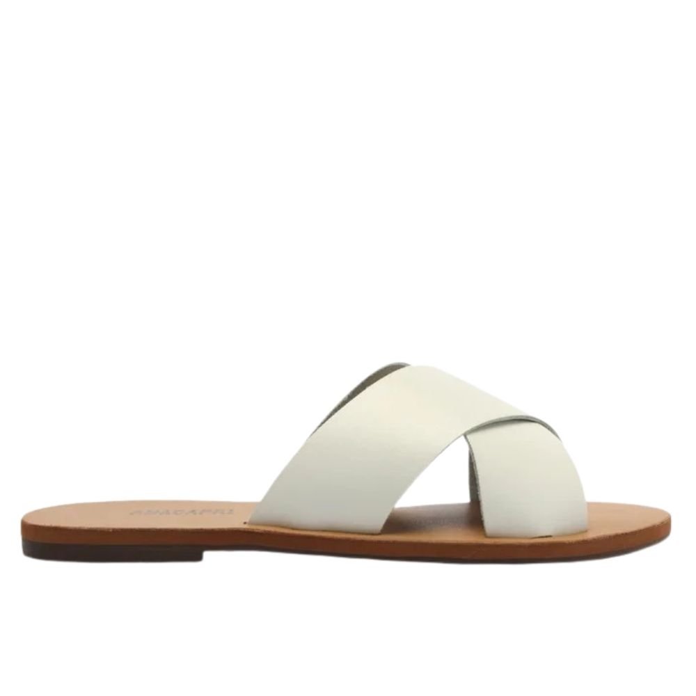 Rasteira Anacapri Tiras Cruzadas  Branco