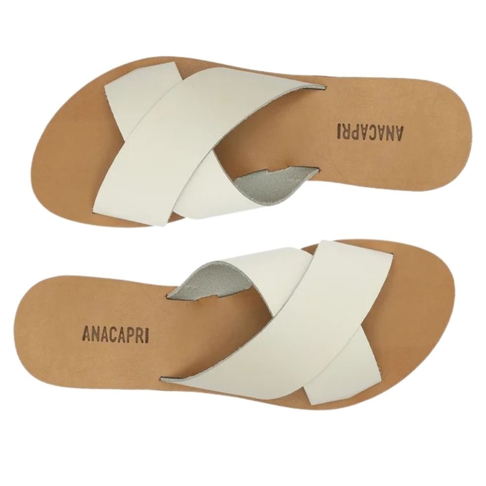Rasteira Anacapri Tiras Cruzadas  Branco Branco 2